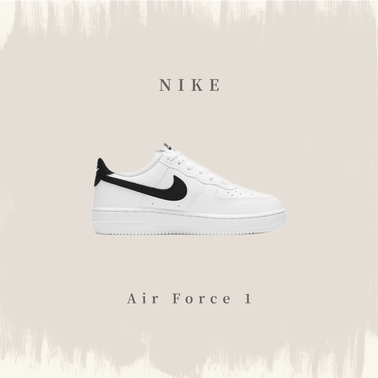 NIKE AIR FORCE 1 中童 童鞋 白 黑勾 CZ1685-100