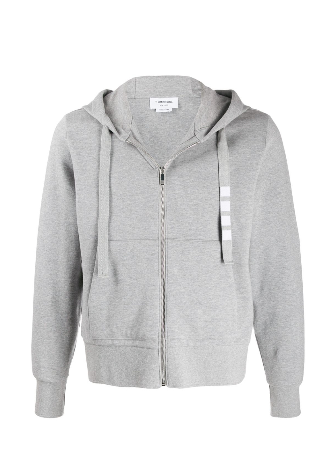 Thom Browne Men Zip Up Hoodie With Engineered 4 Bar In Color Blocked Solid Classic Loopback Jersey