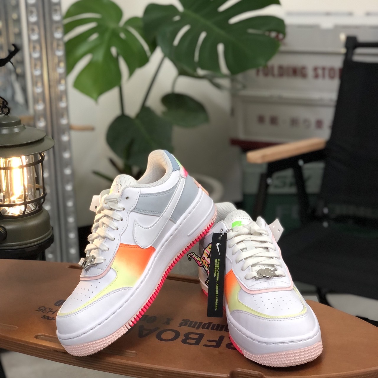 Nike W Af1 Shadow 女鞋 白底 螢光紅 塗鴉 UV變色 DV1364-111