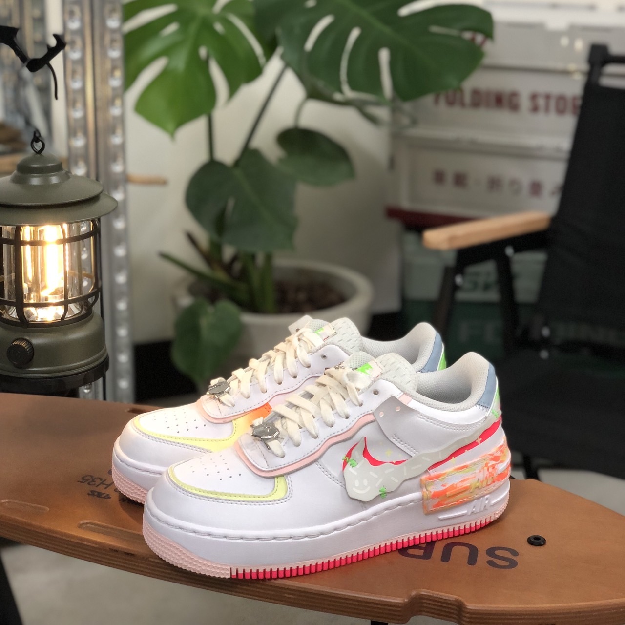 Nike W Af1 Shadow 女鞋 白底 螢光紅 塗鴉 UV變色 DV1364-111