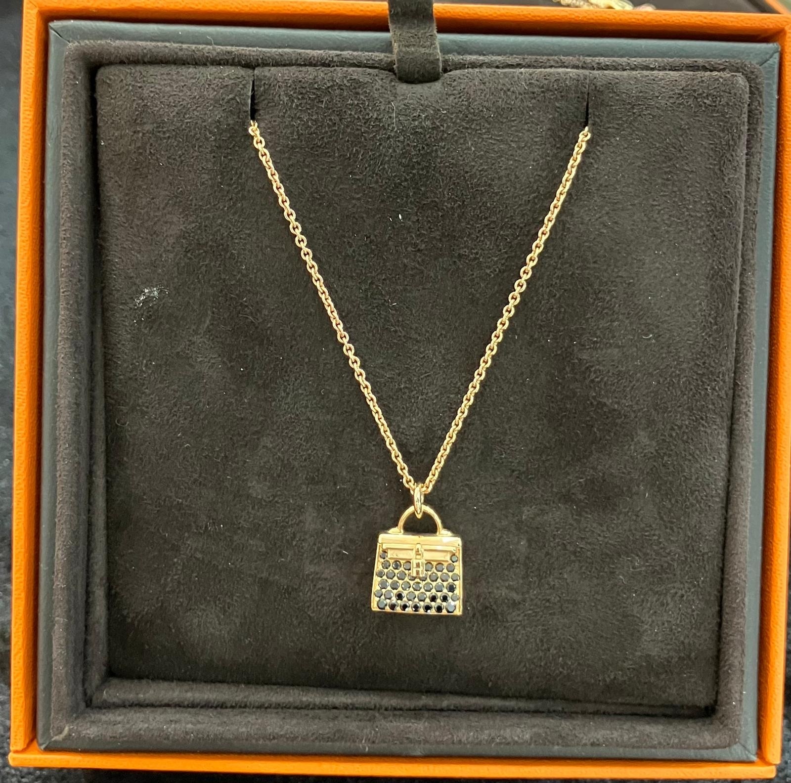 Hermès R017 Kelly Diamond Necklace Rose-gold/Noir