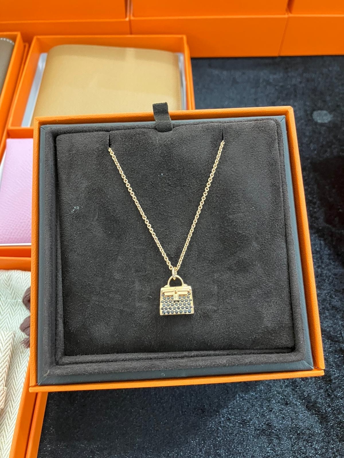 Hermès R017 Kelly Diamond Necklace Rose-gold/Noir