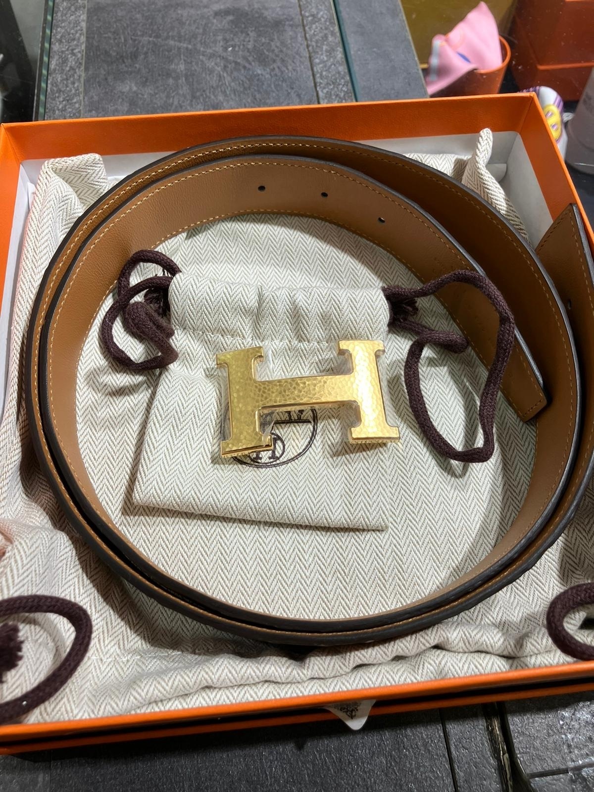 Hermès R044 Ceinture pour Homme Marron Crocodile Leather