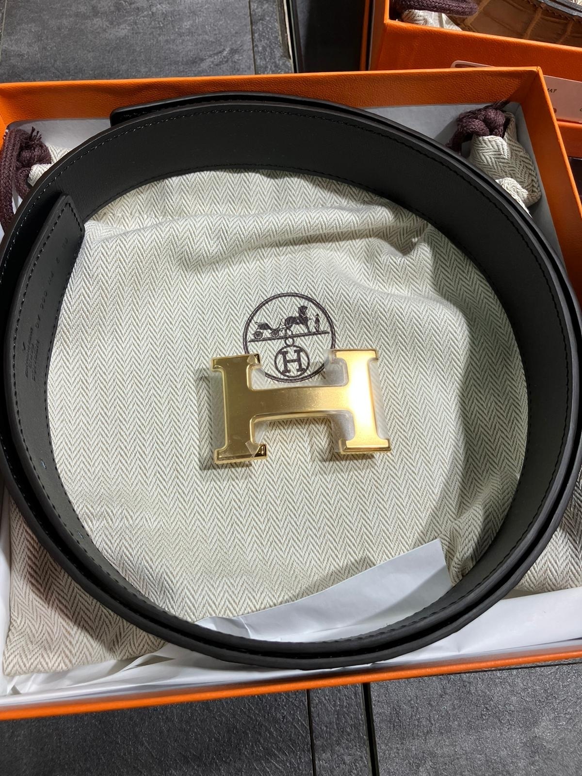 Hermès R043 Ceinture pour Homme Noir Crocodile Leather