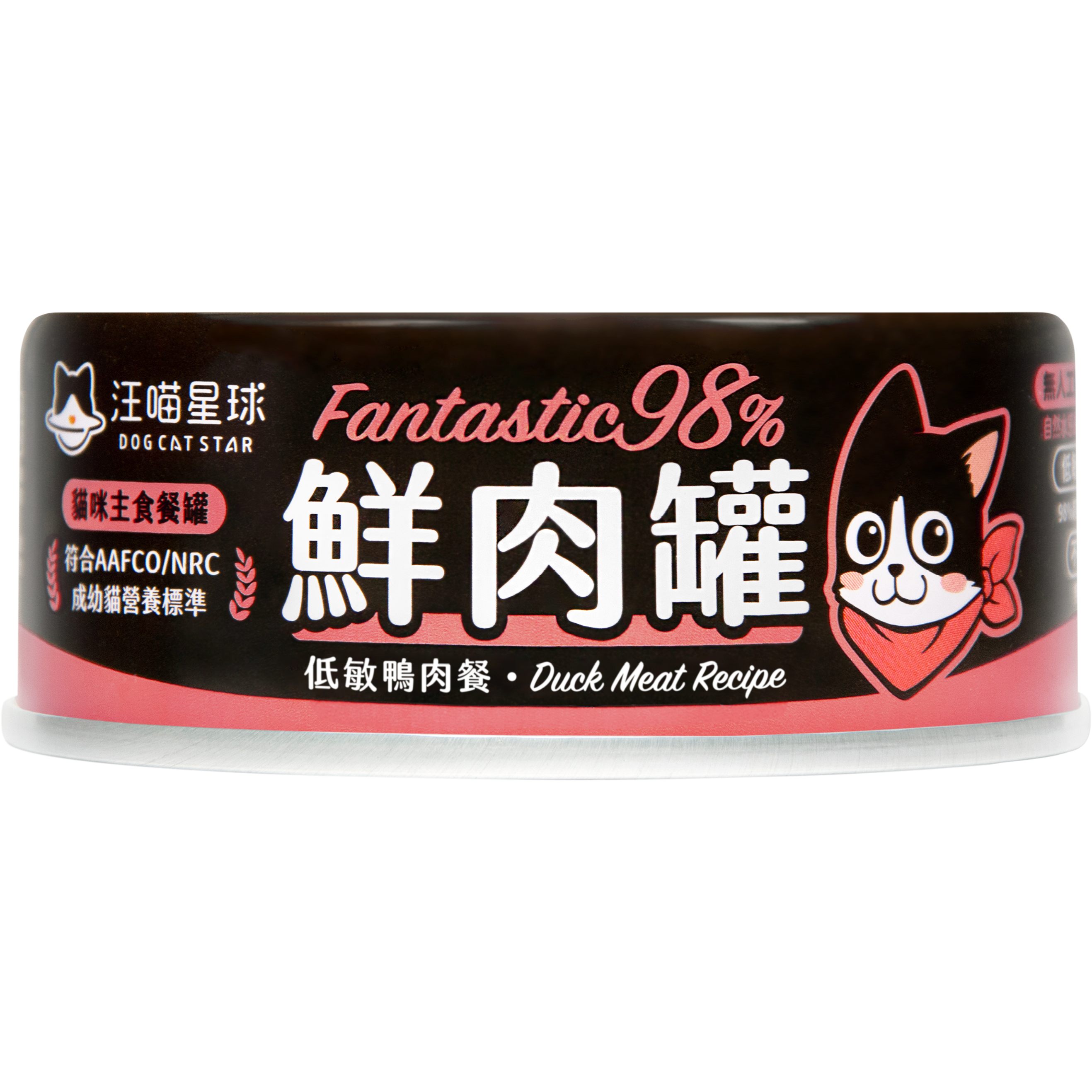 汪喵星球 – FANTASTIC 98% 鮮肉無膠主食罐 (低敏鴨肉) 80g (原箱24罐優惠 $324)