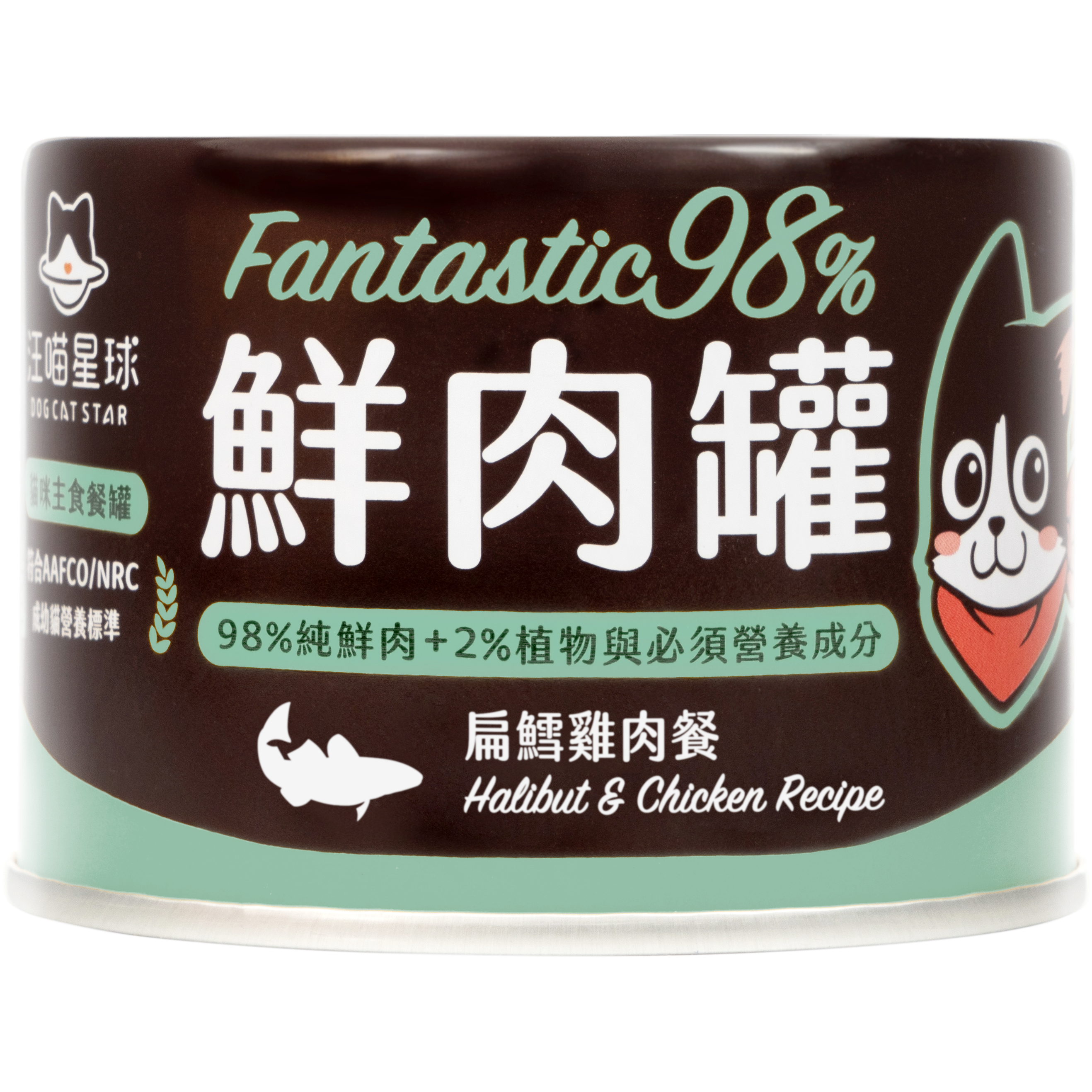 汪喵星球 – FANTASTIC 98% 鮮肉無膠主食罐 (扁鱈雞肉) 165g (原箱12罐優惠 $252)