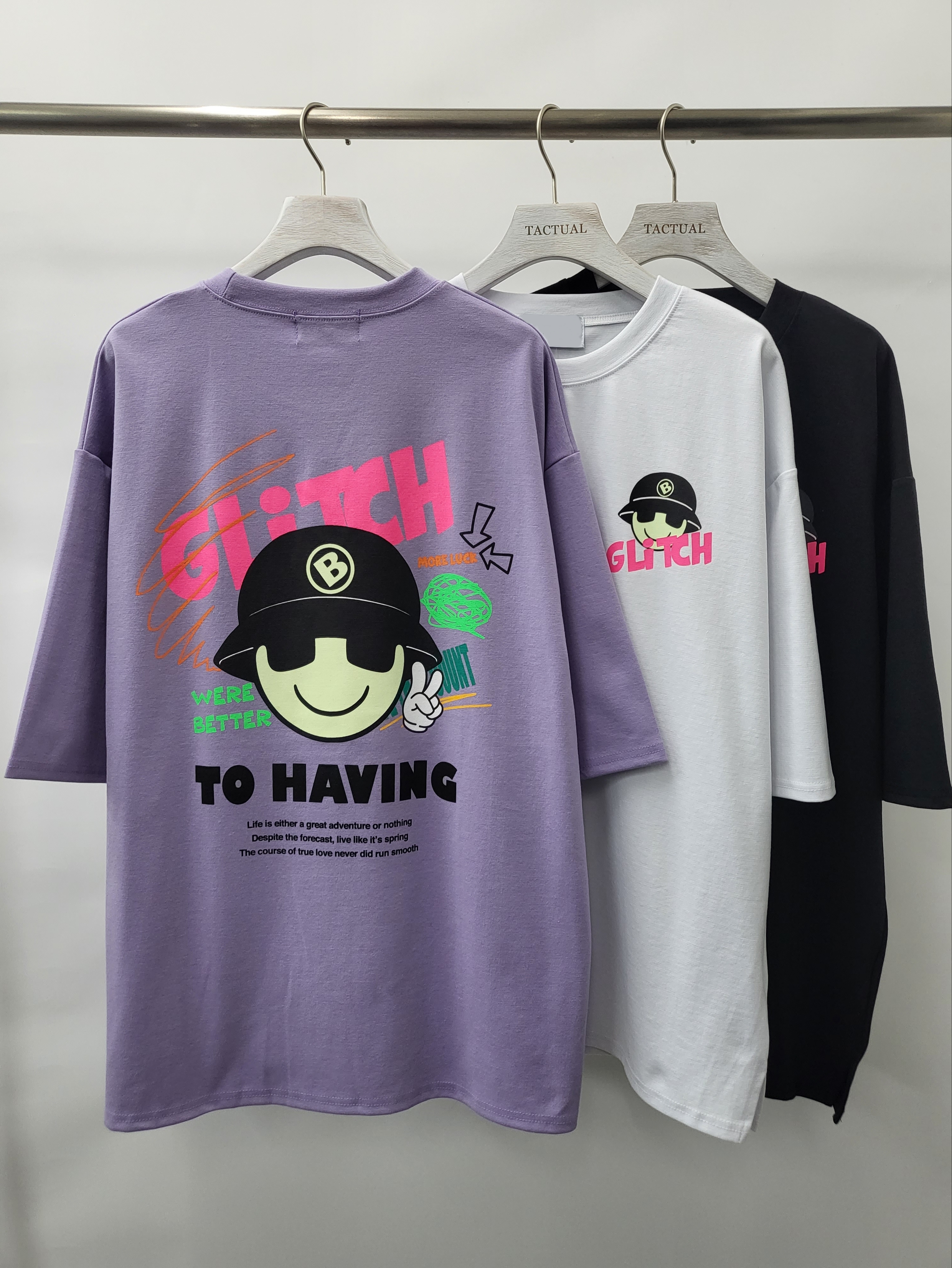 夜光公仔圖案短袖Tee T4745