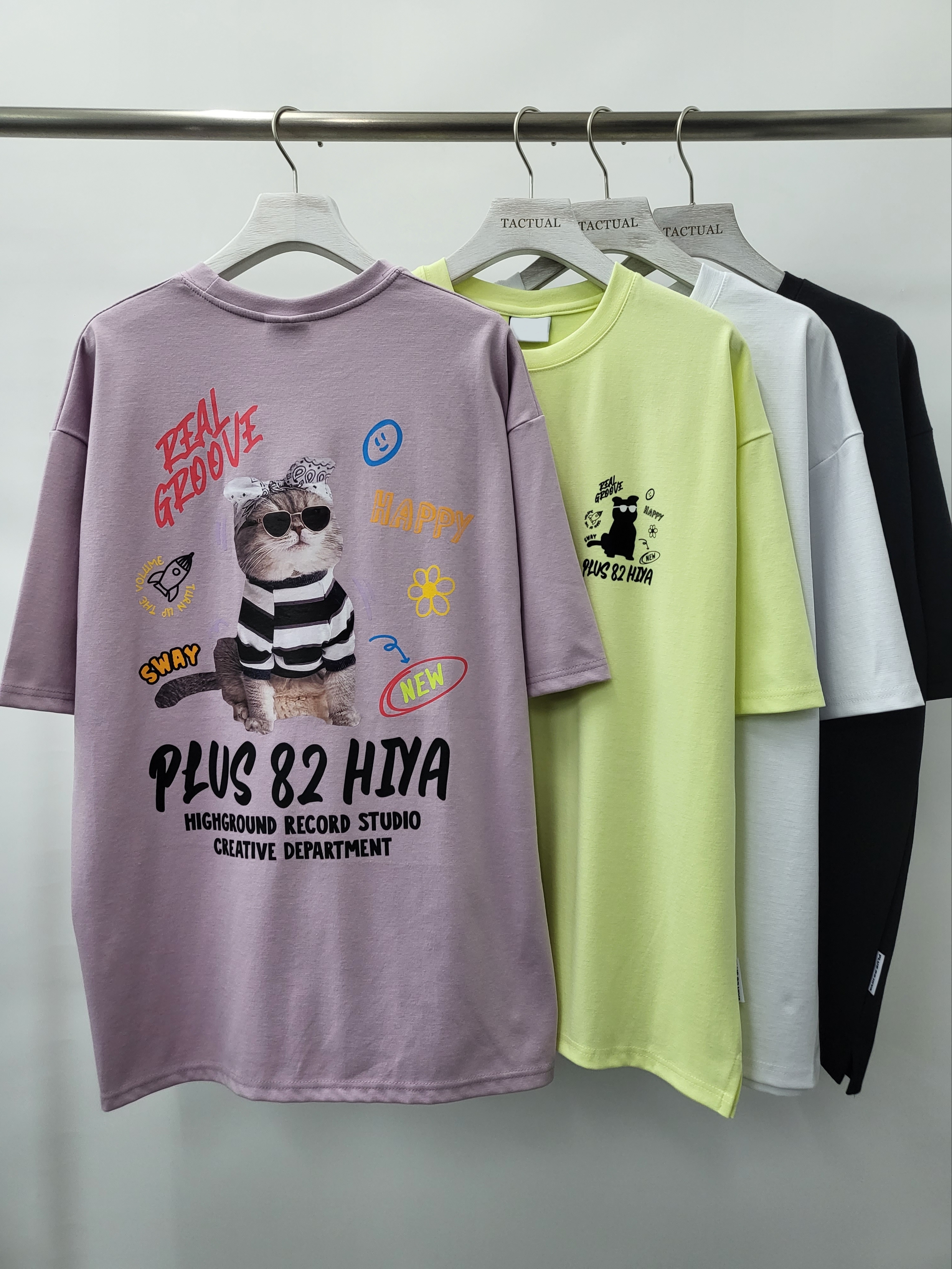 貓仔圖案短袖Tee T4729