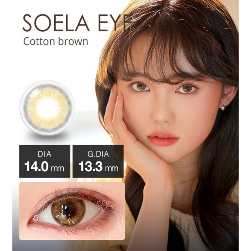 I-SHA SOELA EYE Cotton Brown 每年拋棄型彩妝隱形眼鏡｜每盒1片