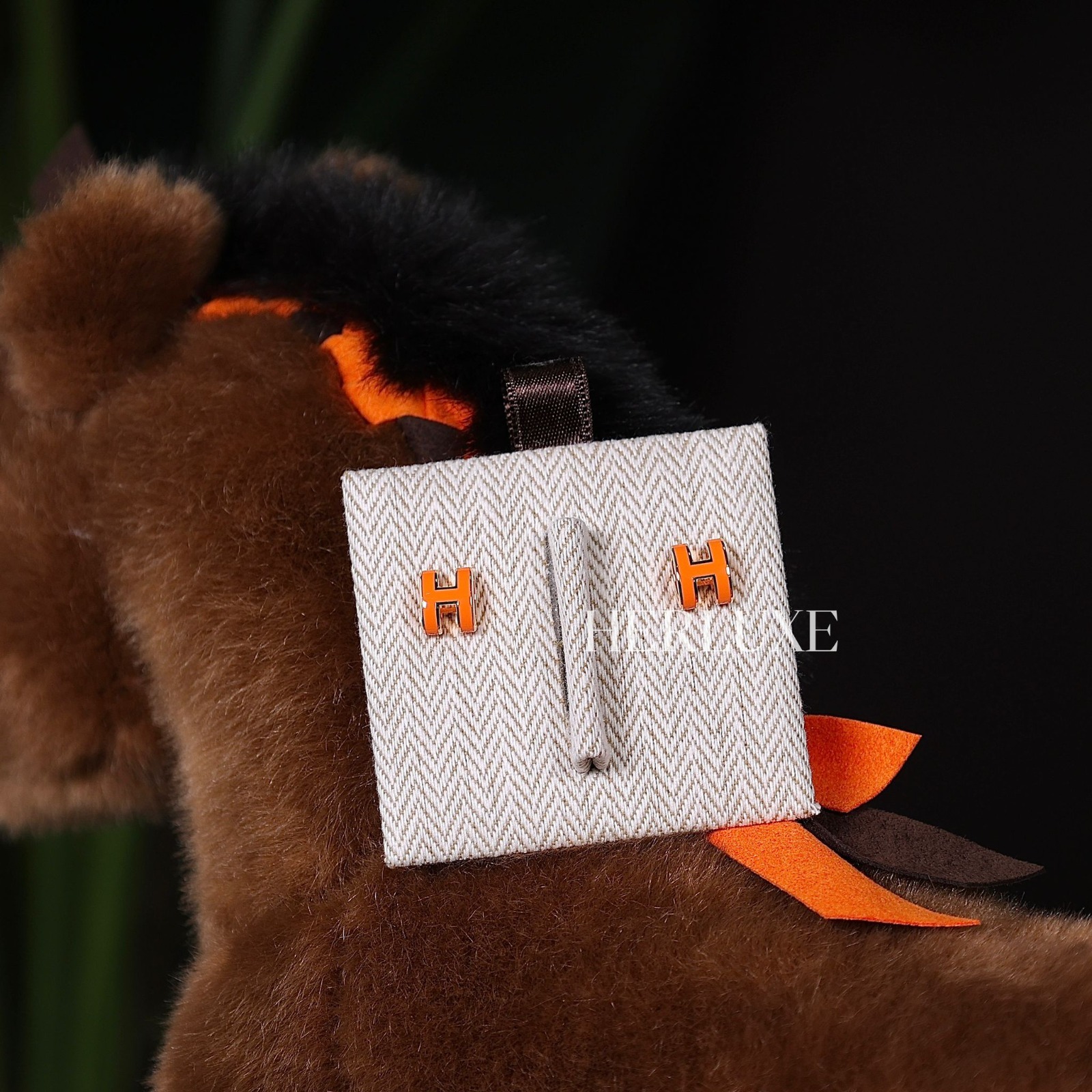 Mini pop h earrings orange soie CD