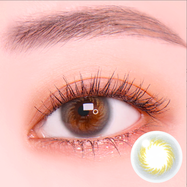 I-SHA Fairy Series 1 Year Orange Gray 每年拋棄型彩妝隱形眼鏡｜每盒1片