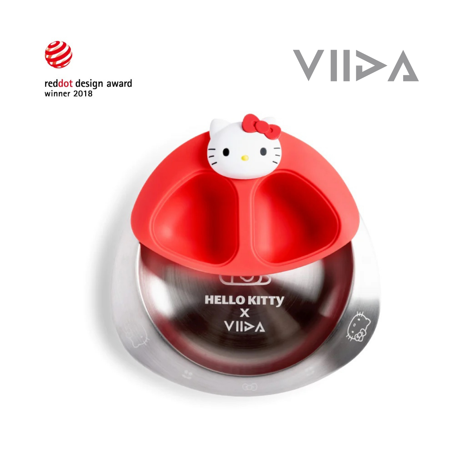 Viida x Hello Kitty Soufflé Antibacterial Stainless Steel Plate Set
