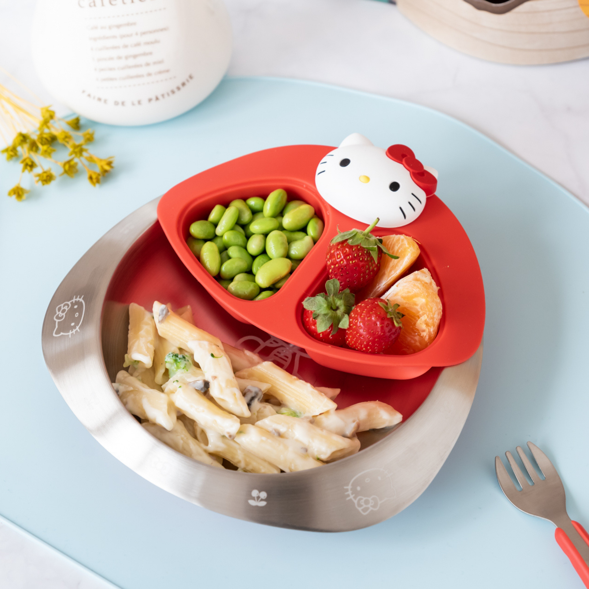 Viida x Hello Kitty Soufflé Antibacterial Stainless Steel Plate Set