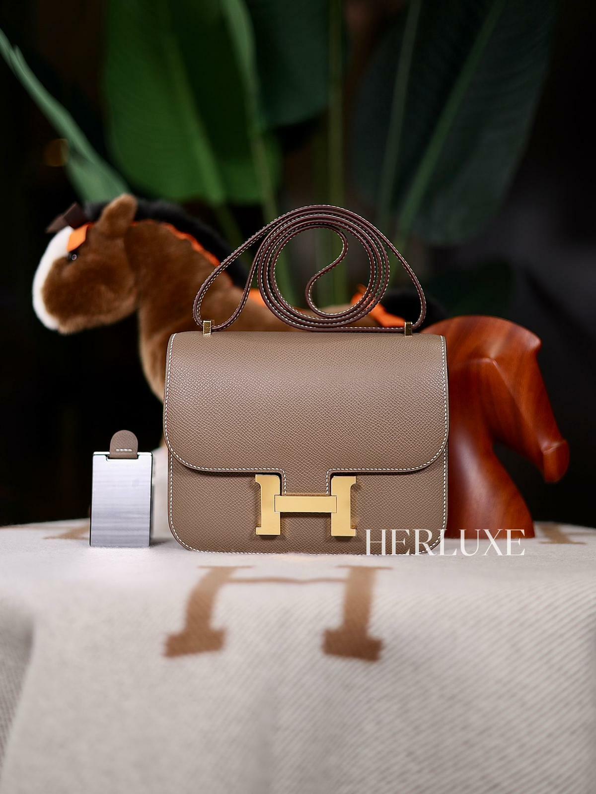 Constance mini mirror 18 etoupe cc epsom K