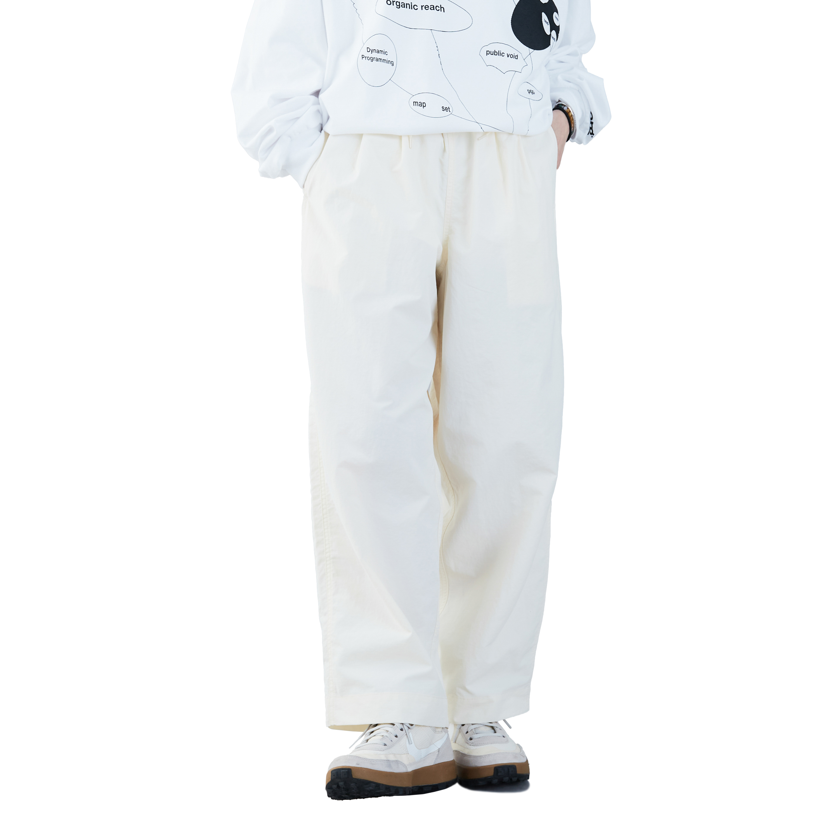 BURLAP OUTFITTER 23SS - Wide Track Pants - Off White