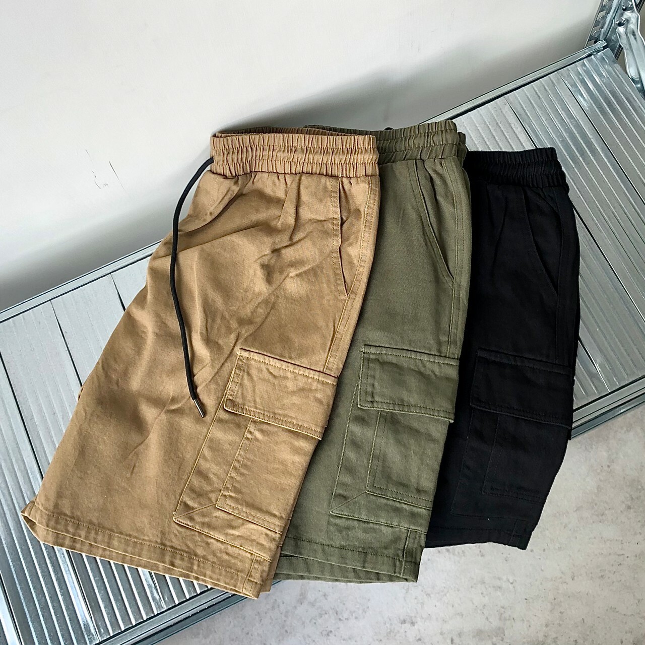 HOUZIMADE 基本款水洗工裝短褲 68076