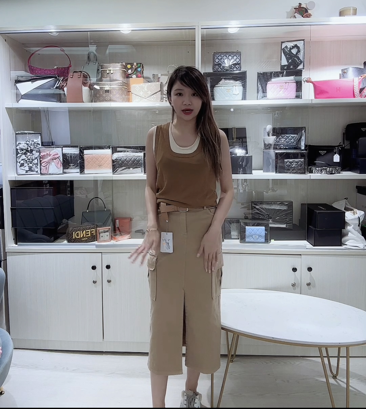 意大利製造駝色半截裙