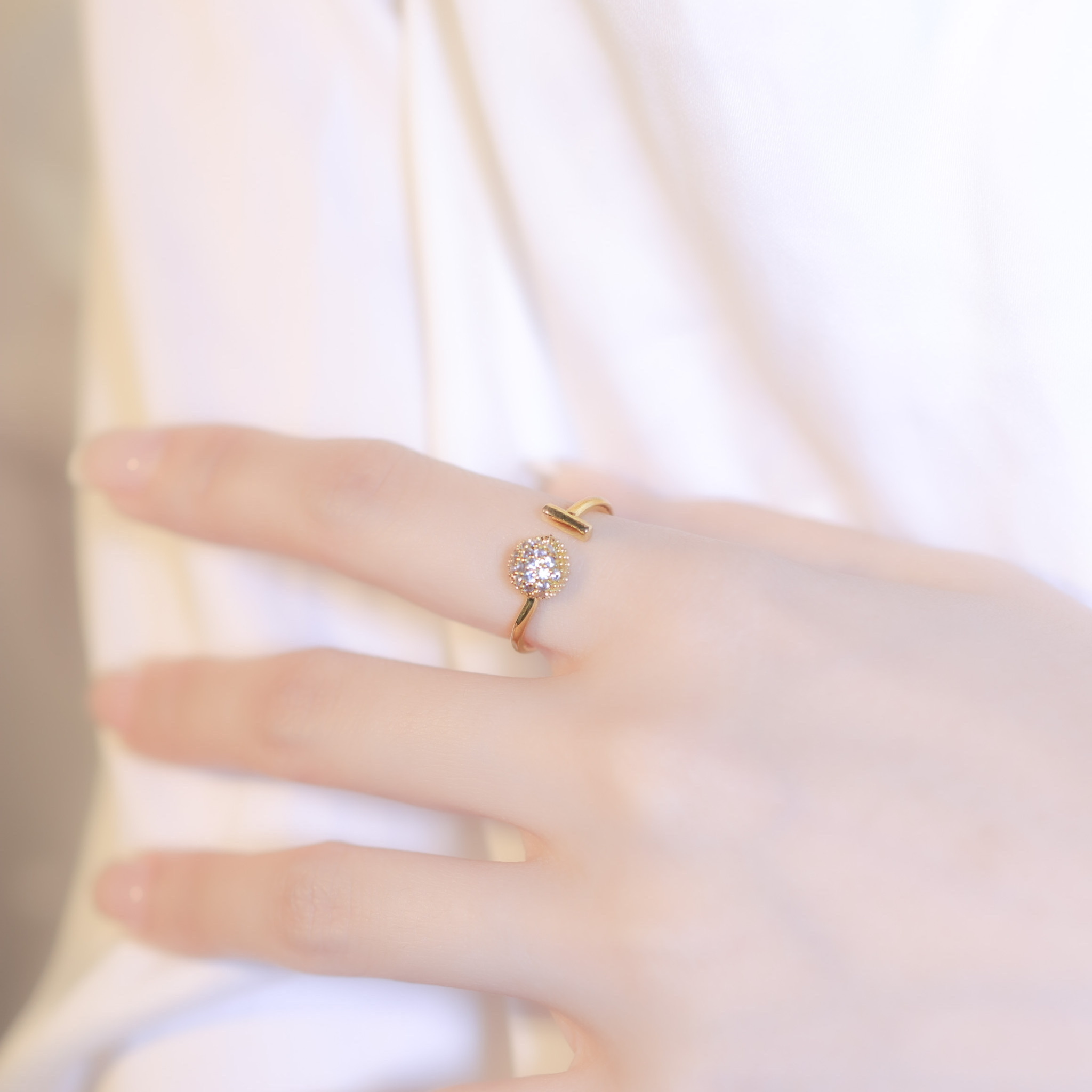 丨925純銀・14k金丨 水晶燈戒指丨RI0034丨