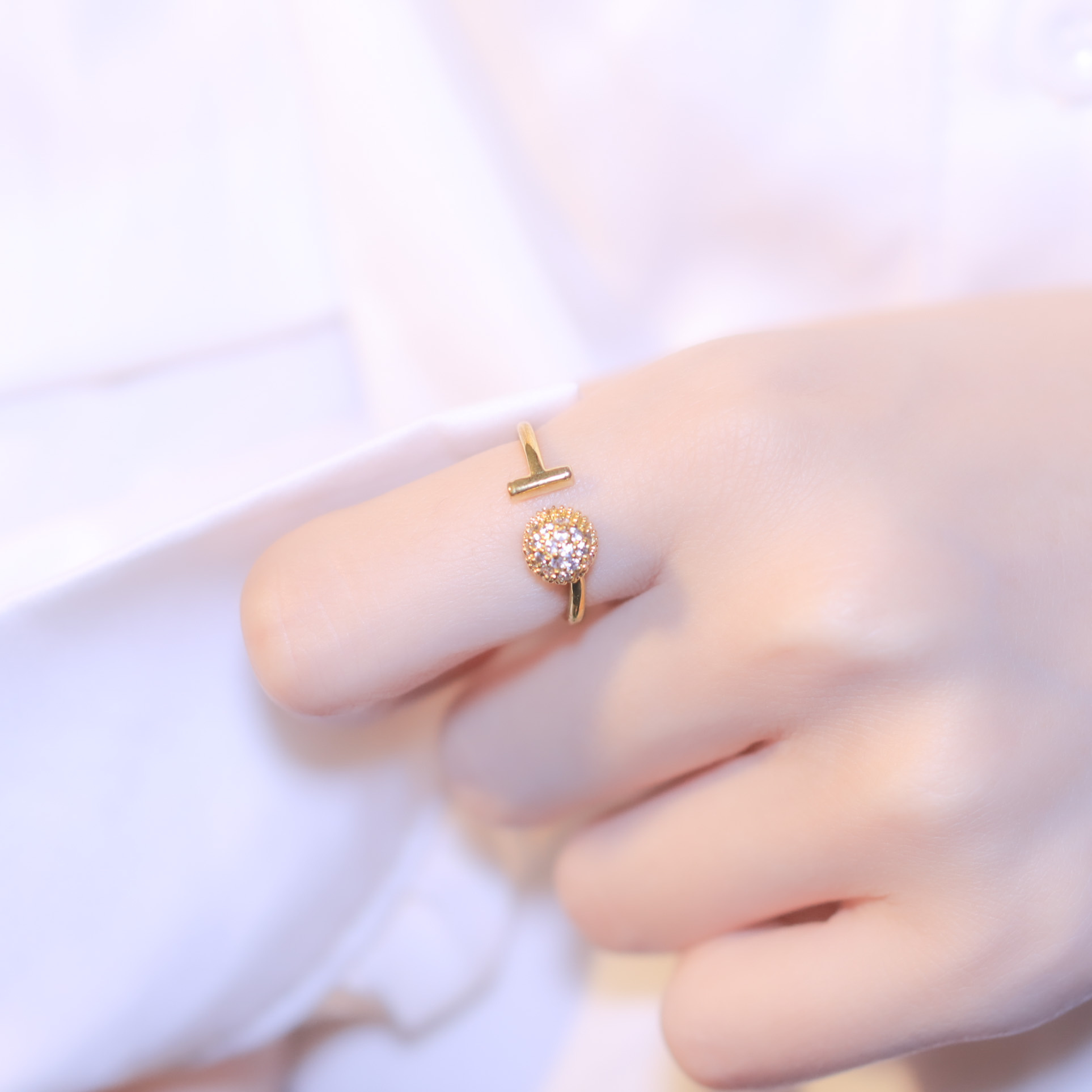 丨925純銀・14k金丨 水晶燈戒指丨RI0034丨