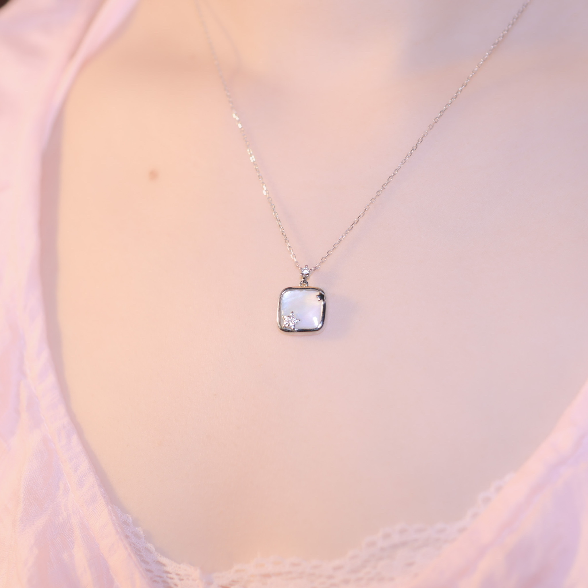 | 925 Silver・White Gold・Rose Gold | Star Painting Necklace（Silver / Rose Gold） | NE0734 |