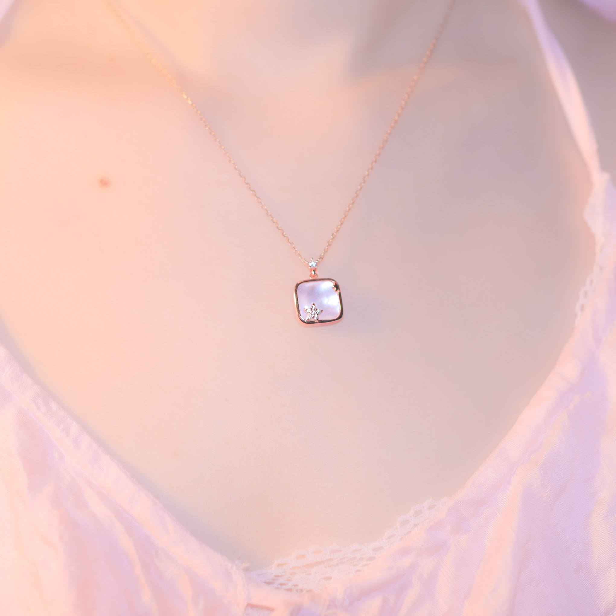| 925 Silver・White Gold・Rose Gold | Star Painting Necklace（Silver / Rose Gold） | NE0734 |