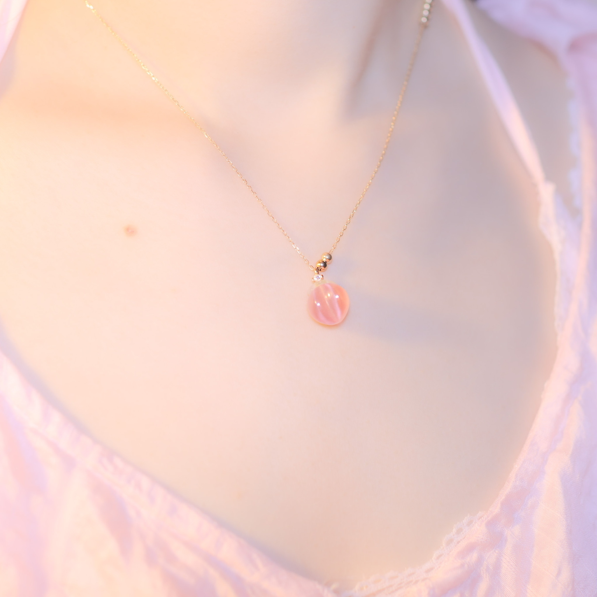 | 925 Silver・18k Gold | Peach Honey Necklace | NE0678 |