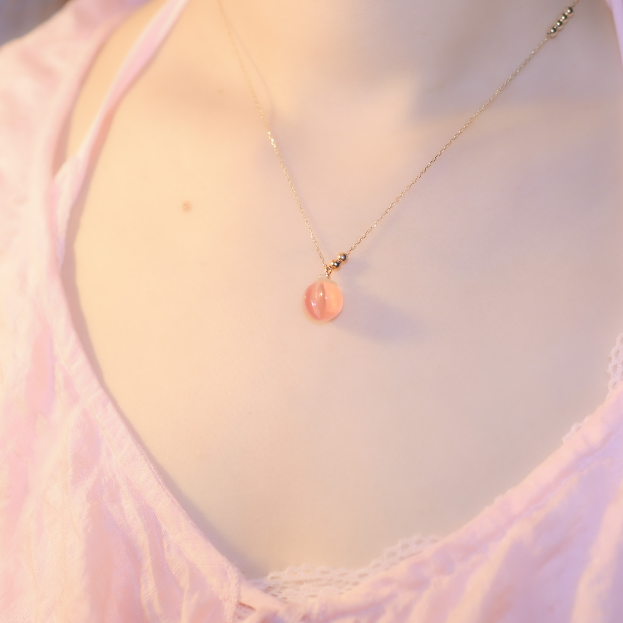 | 925 Silver・18k Gold | Peach Honey Necklace | NE0678 |