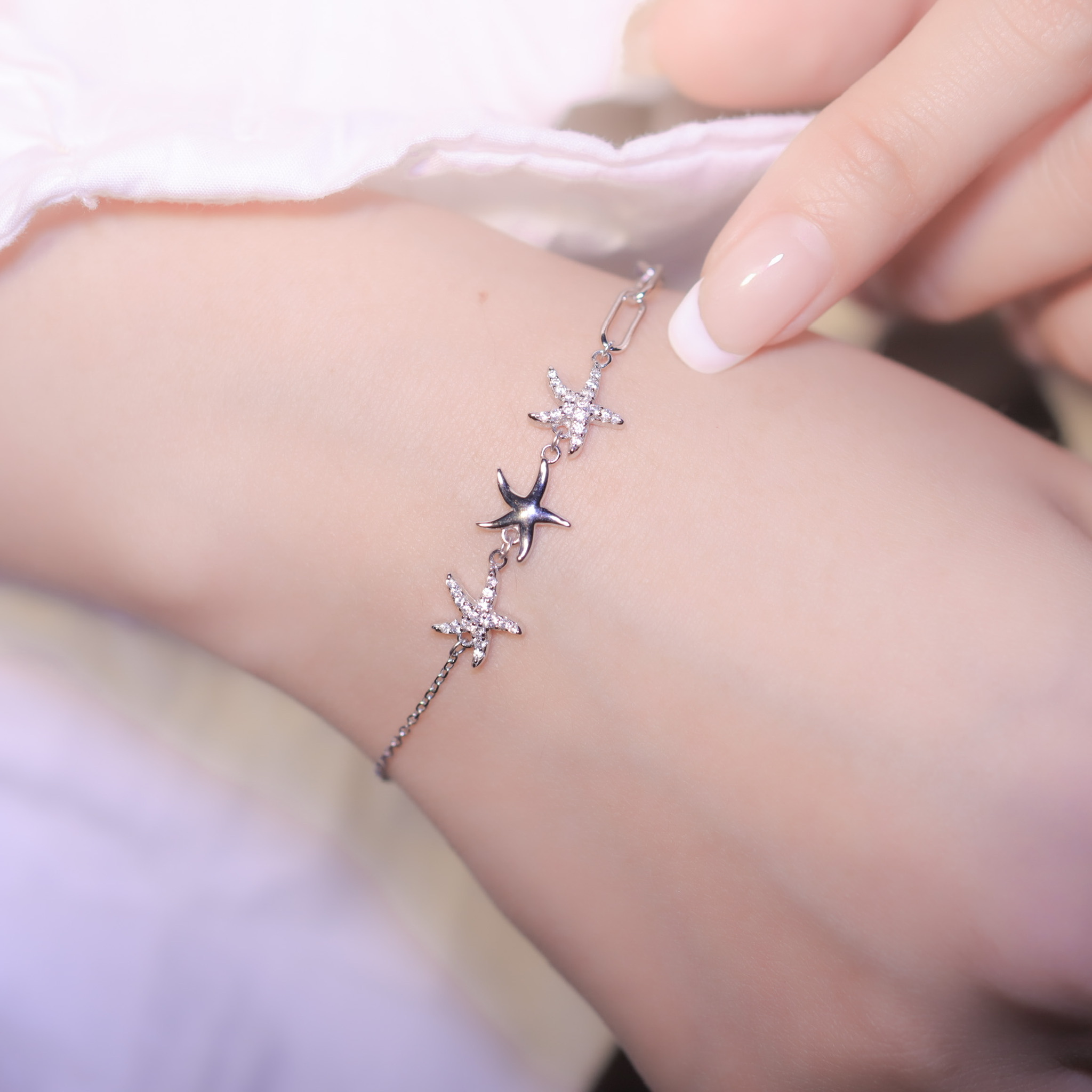 | 925純銀・白金・ 玫瑰金 | 海星派對手鏈 (銀 / 玫瑰金) | BR0404 |