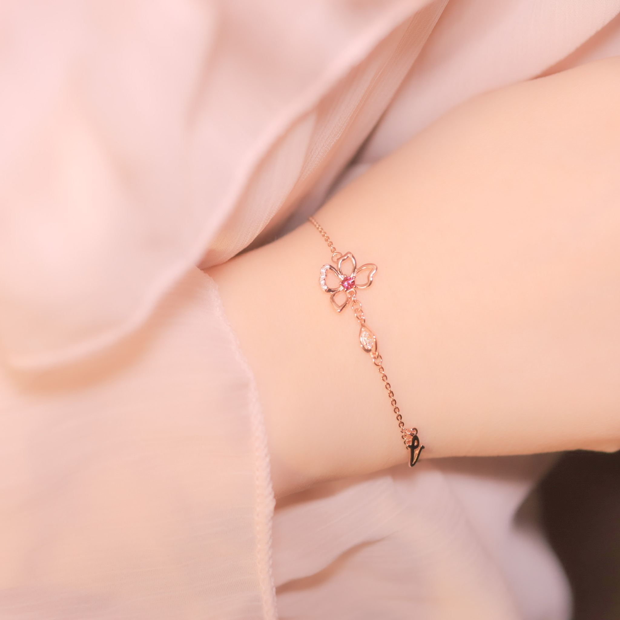 | 925 Silver・White Gold・Rose Gold | Flower Place Bracelet（Silver / Rose Gold） | BR0677 |