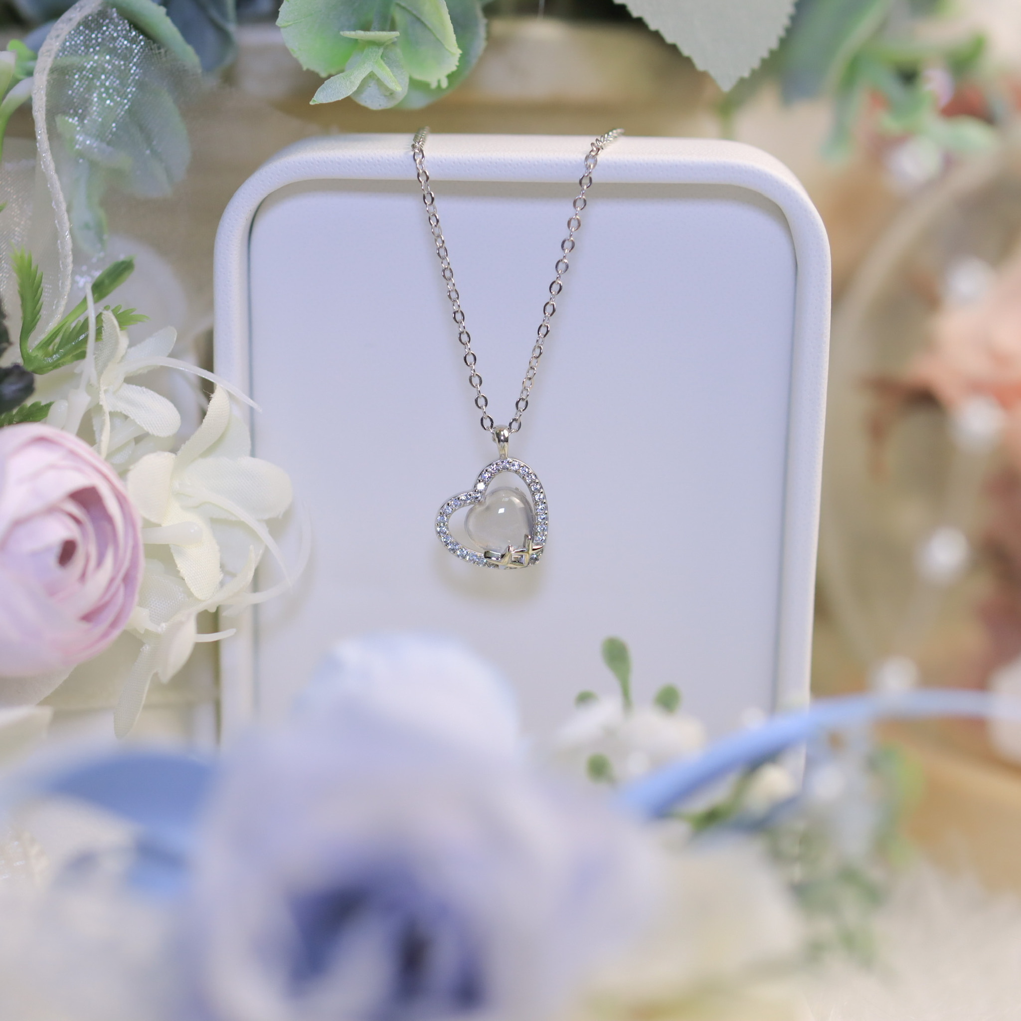 | 925純銀・ 白金 | 透明的心項鍊 | NE0868 |