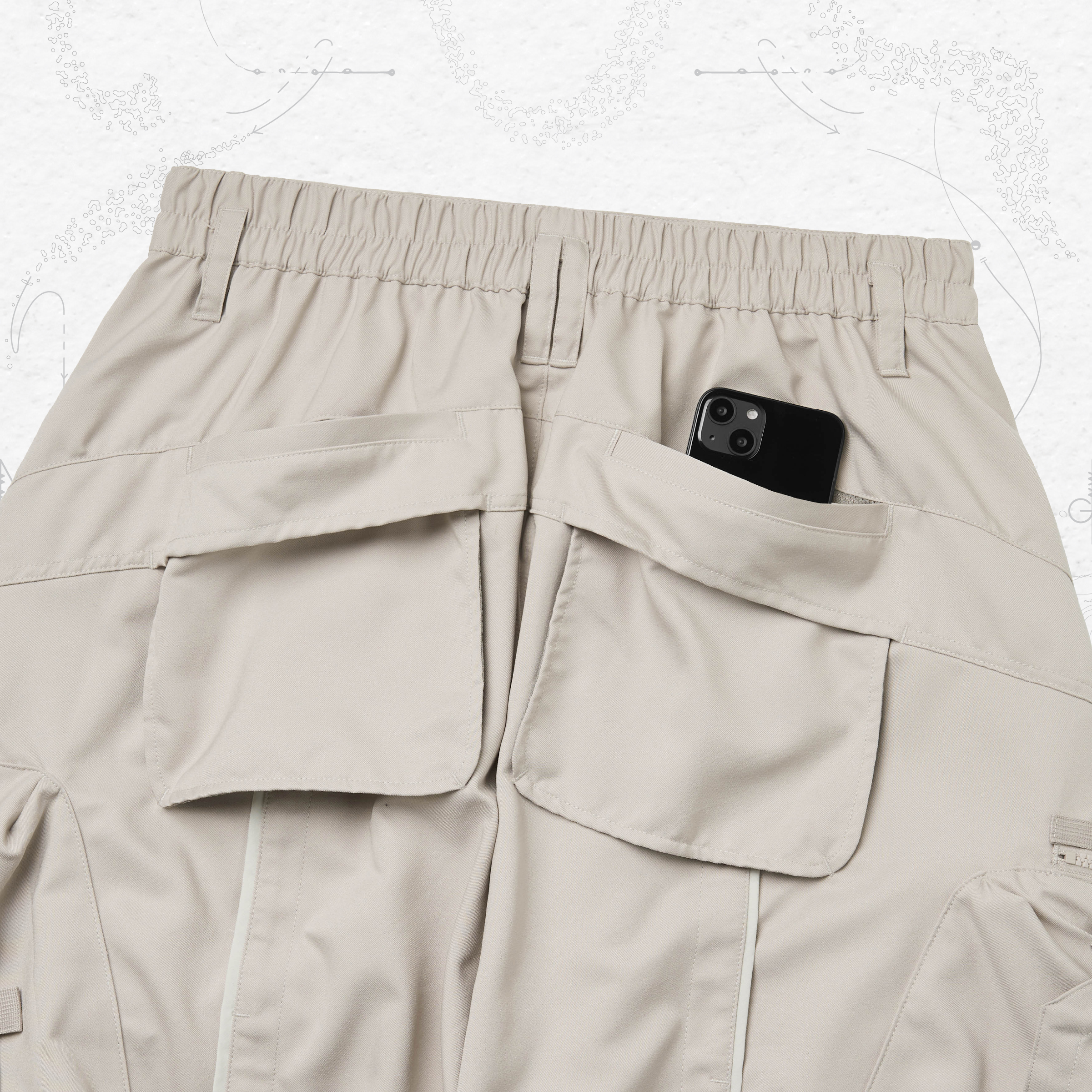 R.G1P -“Versatile-S” Utility Pants - Bone R.G1P -“Versatile-S” Utility Pants - Bone