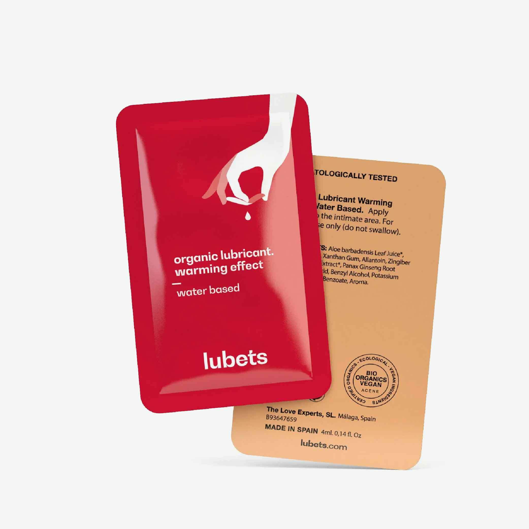 lubets Organic Water-Based Warming Lubricant 10-Pack