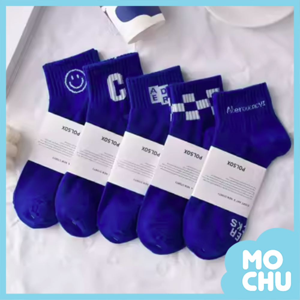微笑字母短襪五入組