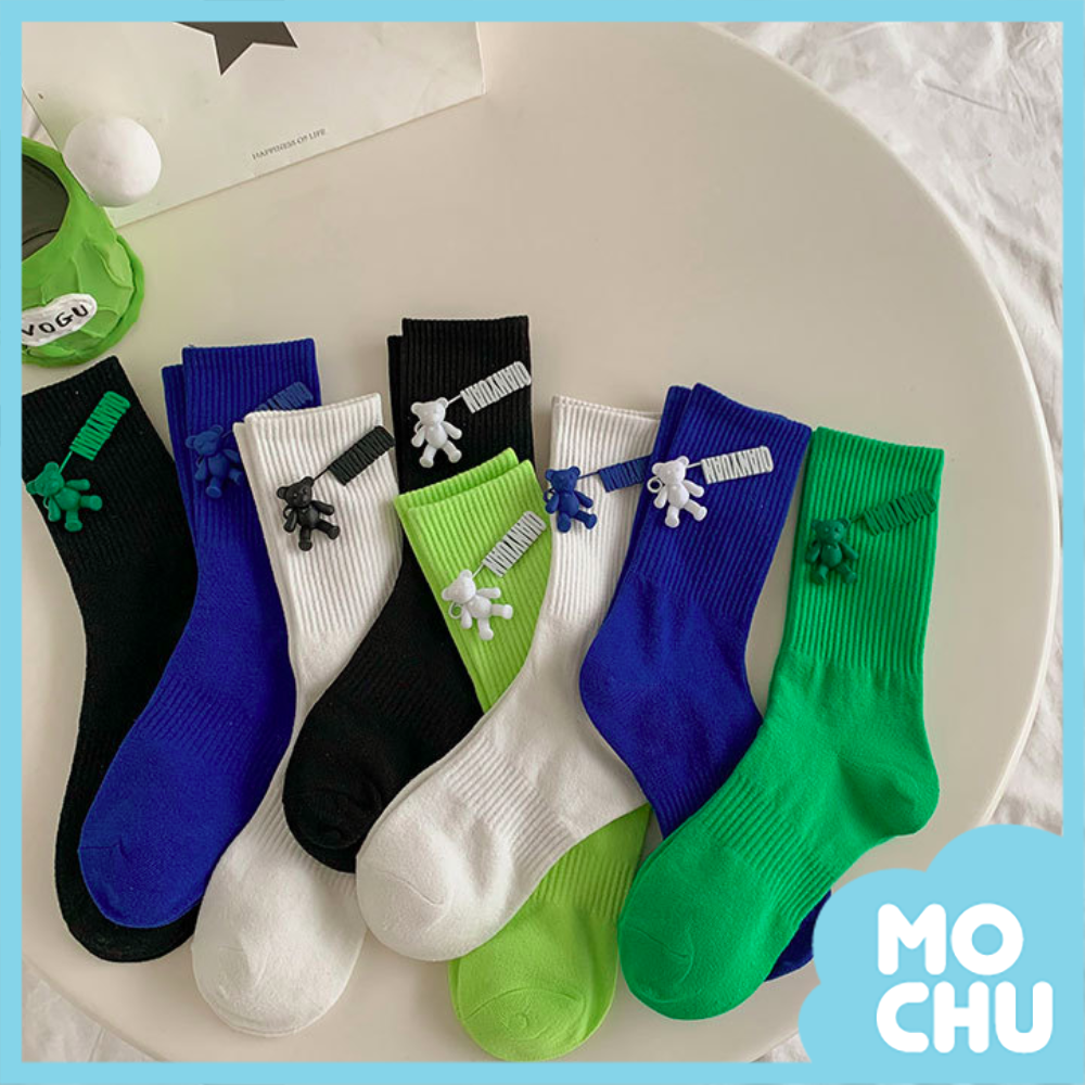 別針可拆卸小熊長襪(八色)