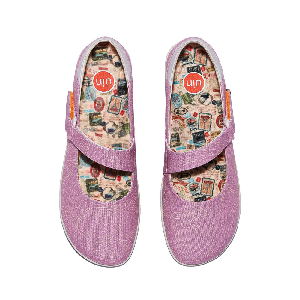 【Uin】西班牙原創設計 | 伊利特3 丁香紫 女鞋 彩繪鞋 休閒鞋 懶人鞋