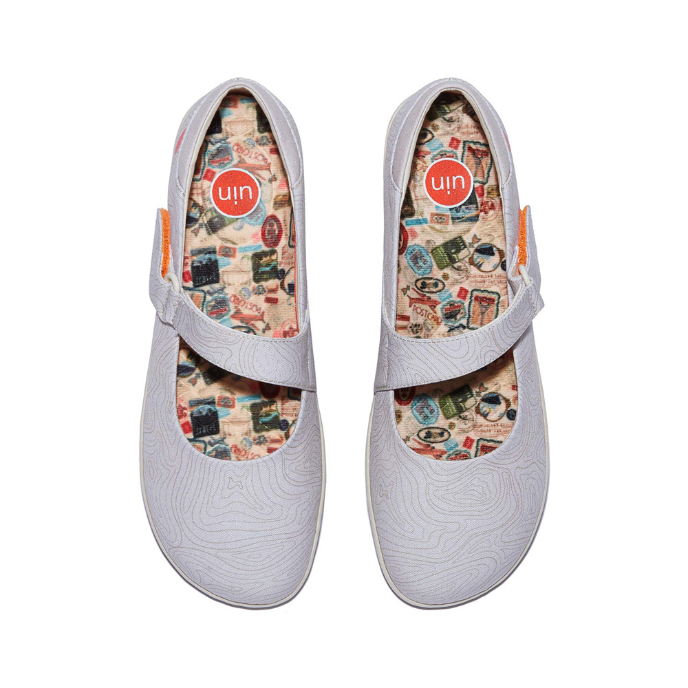 【Uin】西班牙原創設計 | 伊利特3 樺樹灰 女鞋 彩繪鞋 休閒鞋 懶人鞋