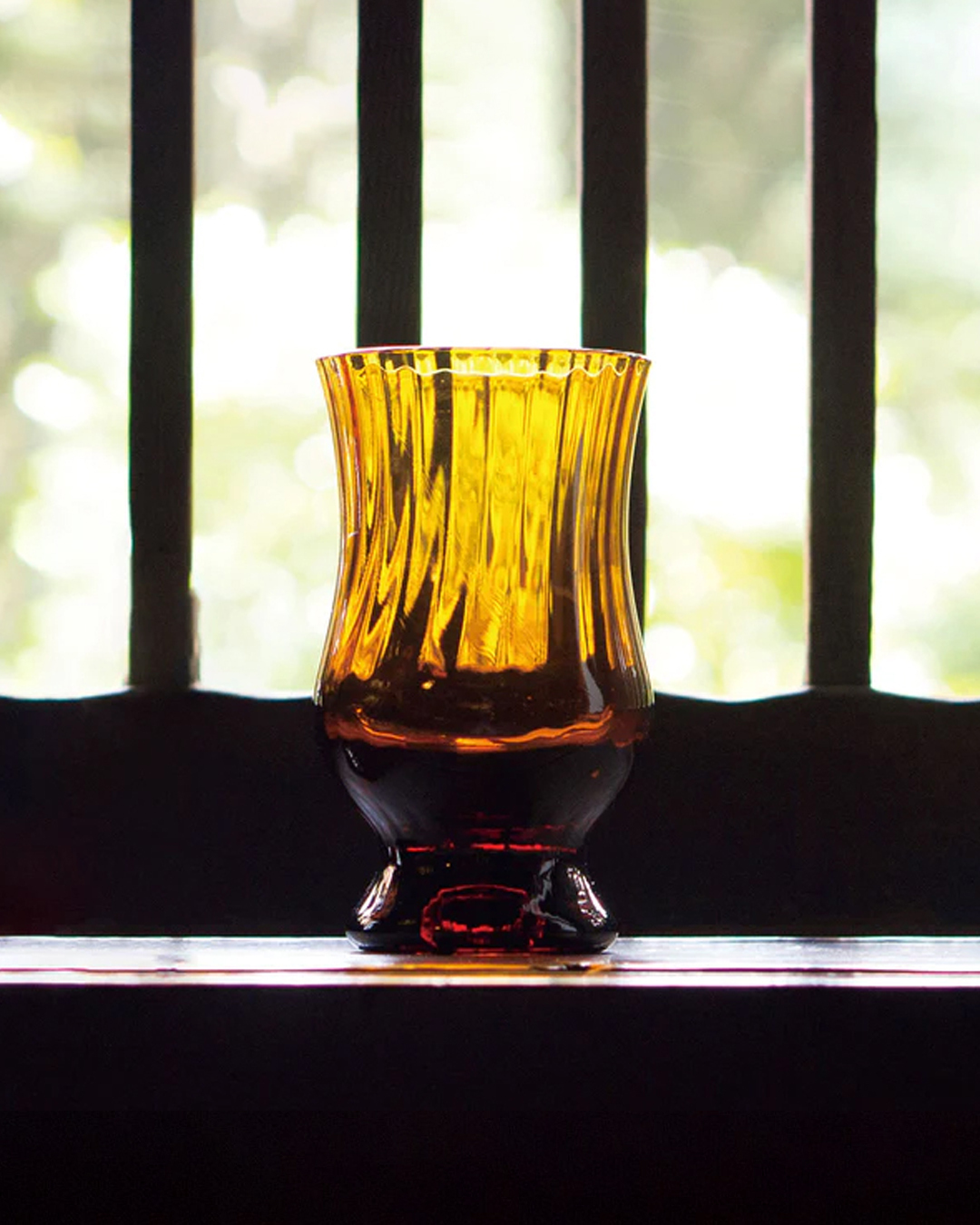 昭和摩登珈琲 Byron琥珀玻璃 水波紋珈琲杯｜廣田硝子