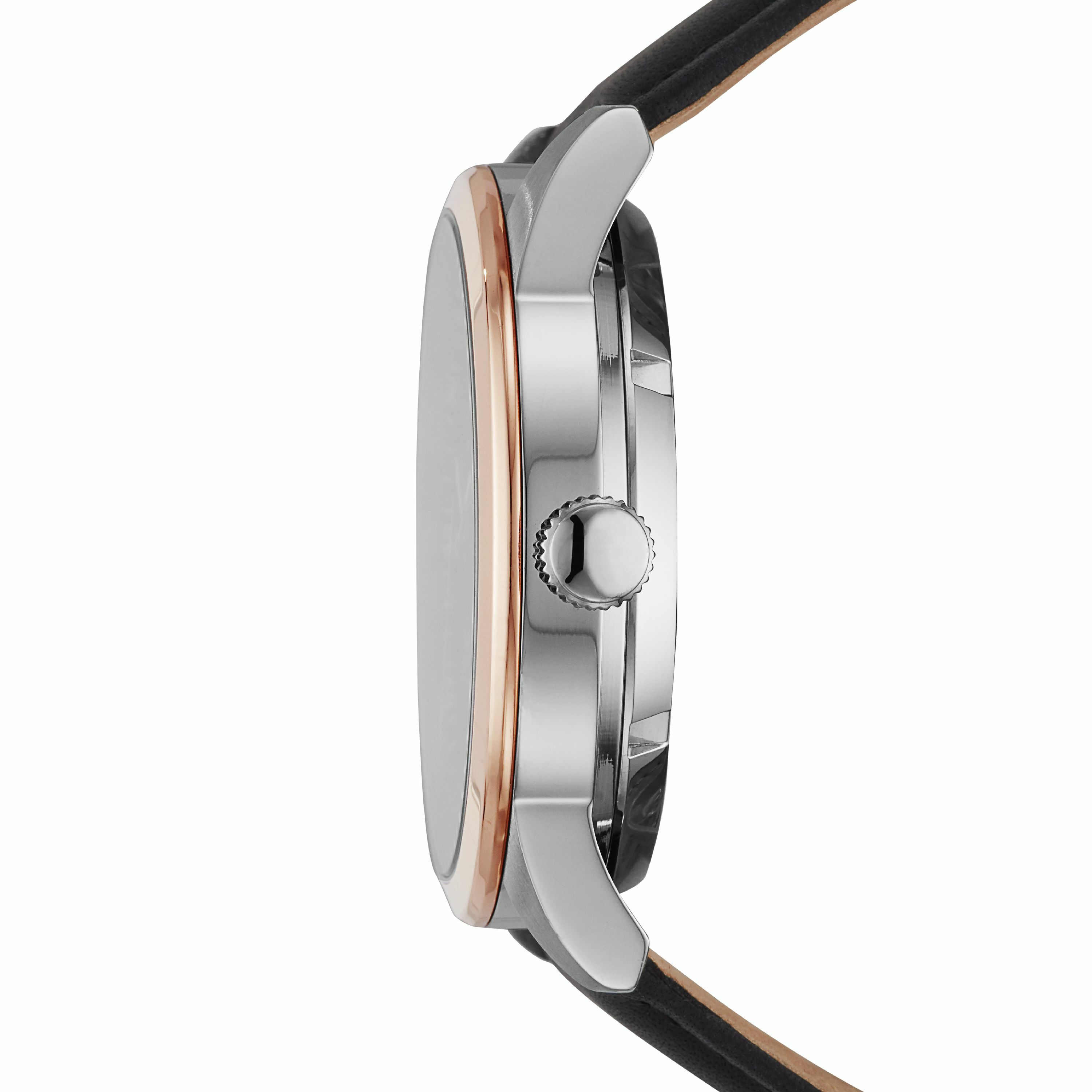 Flynn 經典雅仕手錶 黑色真皮皮革錶帶 48MM BQ2383