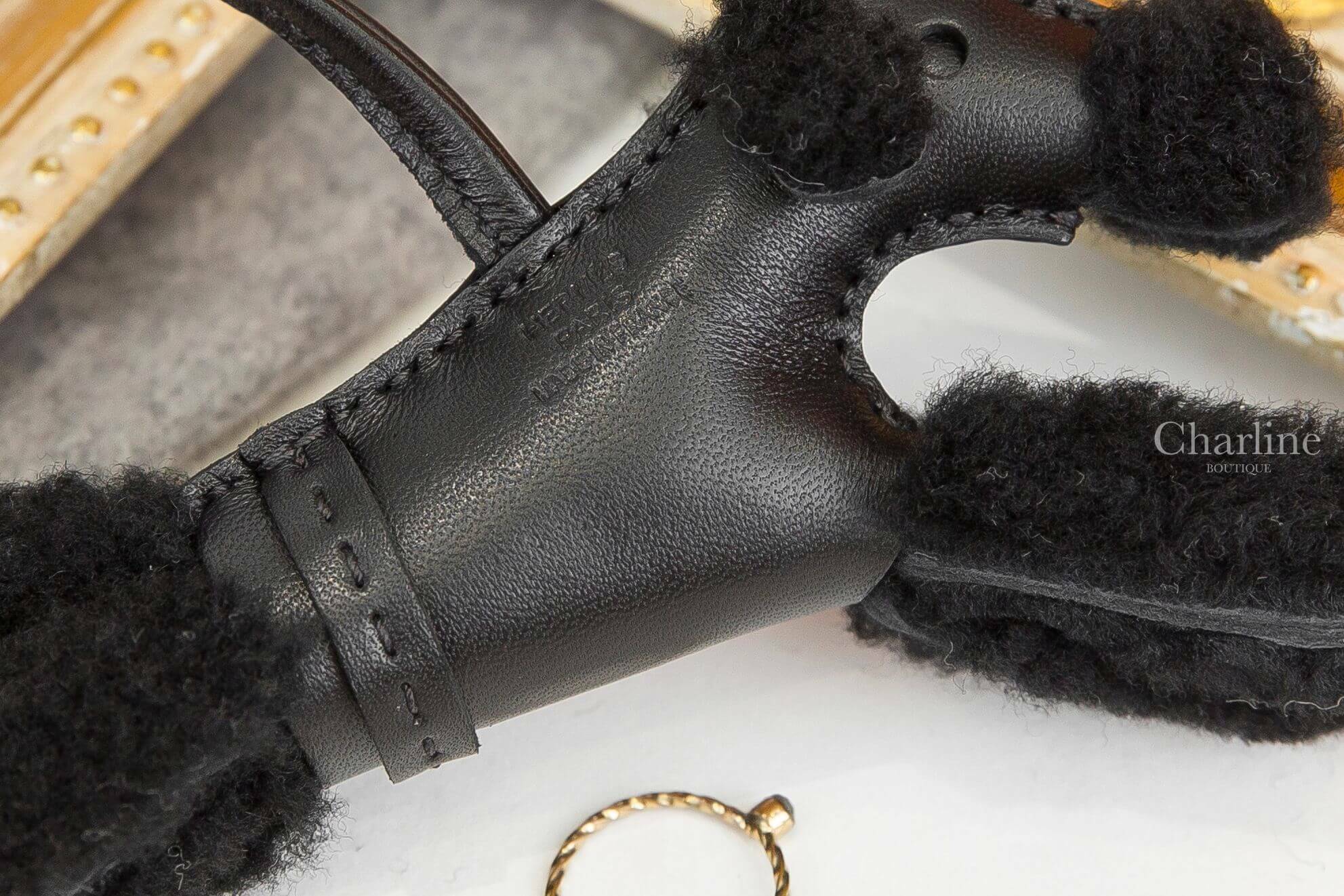 Hermès Hermès Budy Charm 全黑色羊毛獵狐梗犬吊飾-Charline Boutique 精品代購