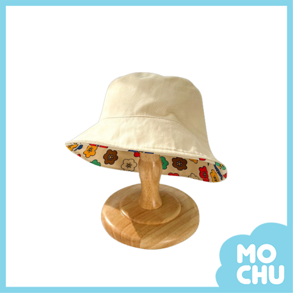 彩色花朵雙面薄款布帽