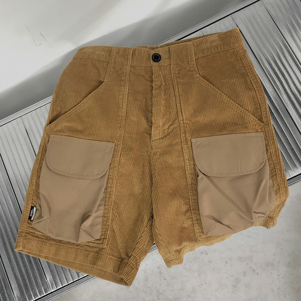 Smokinglife 燈芯絨 拼接 日系 古著 工裝 短褲 sk1103