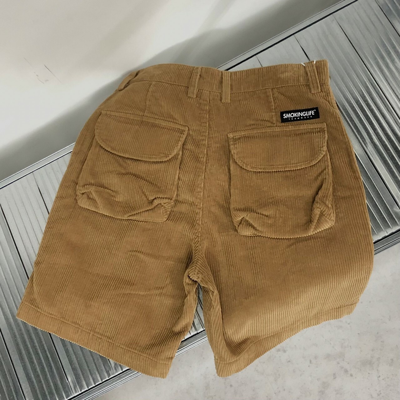 Smokinglife 燈芯絨 拼接 日系 古著 工裝 短褲 sk1103