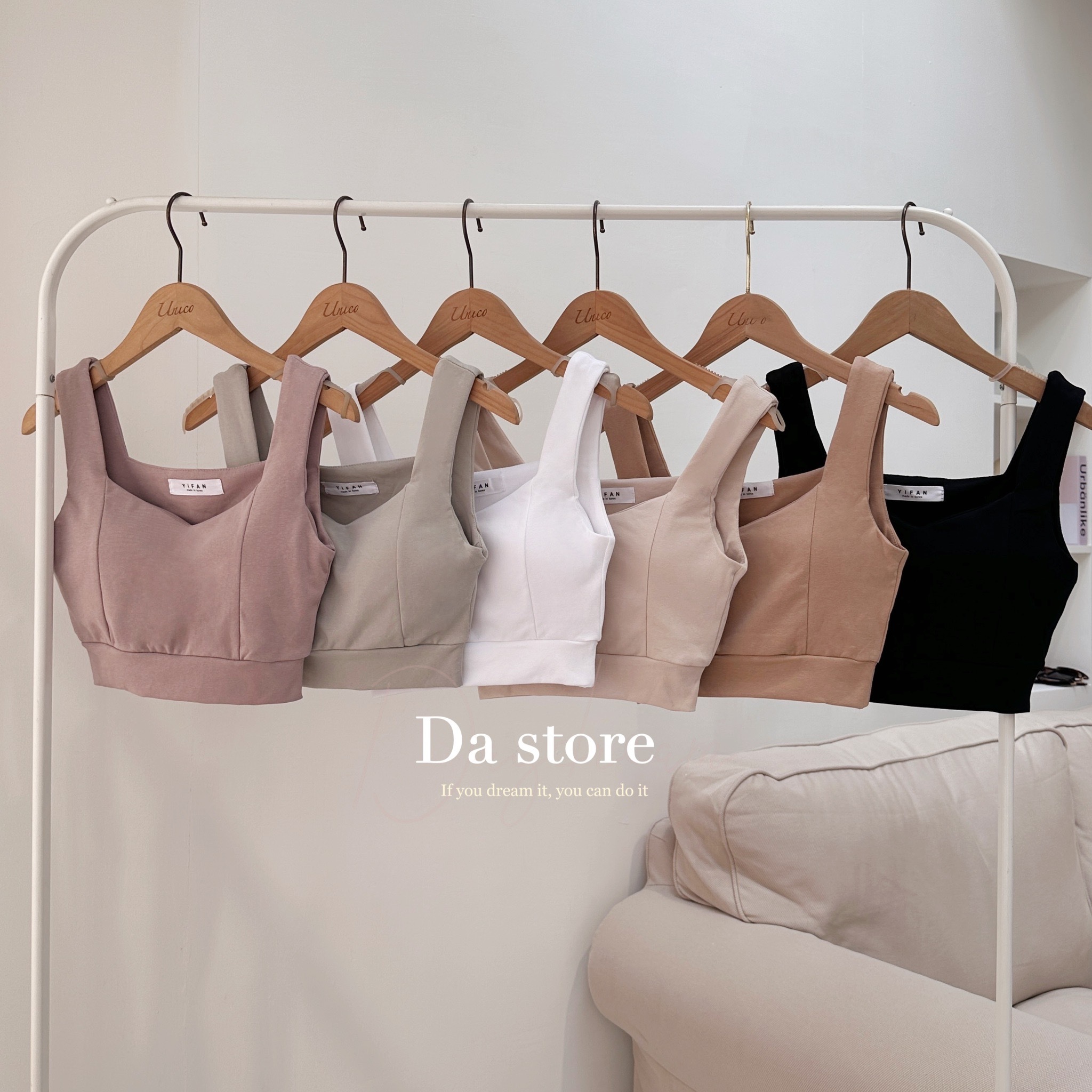 韓國五角桃心領胸墊背心/六色