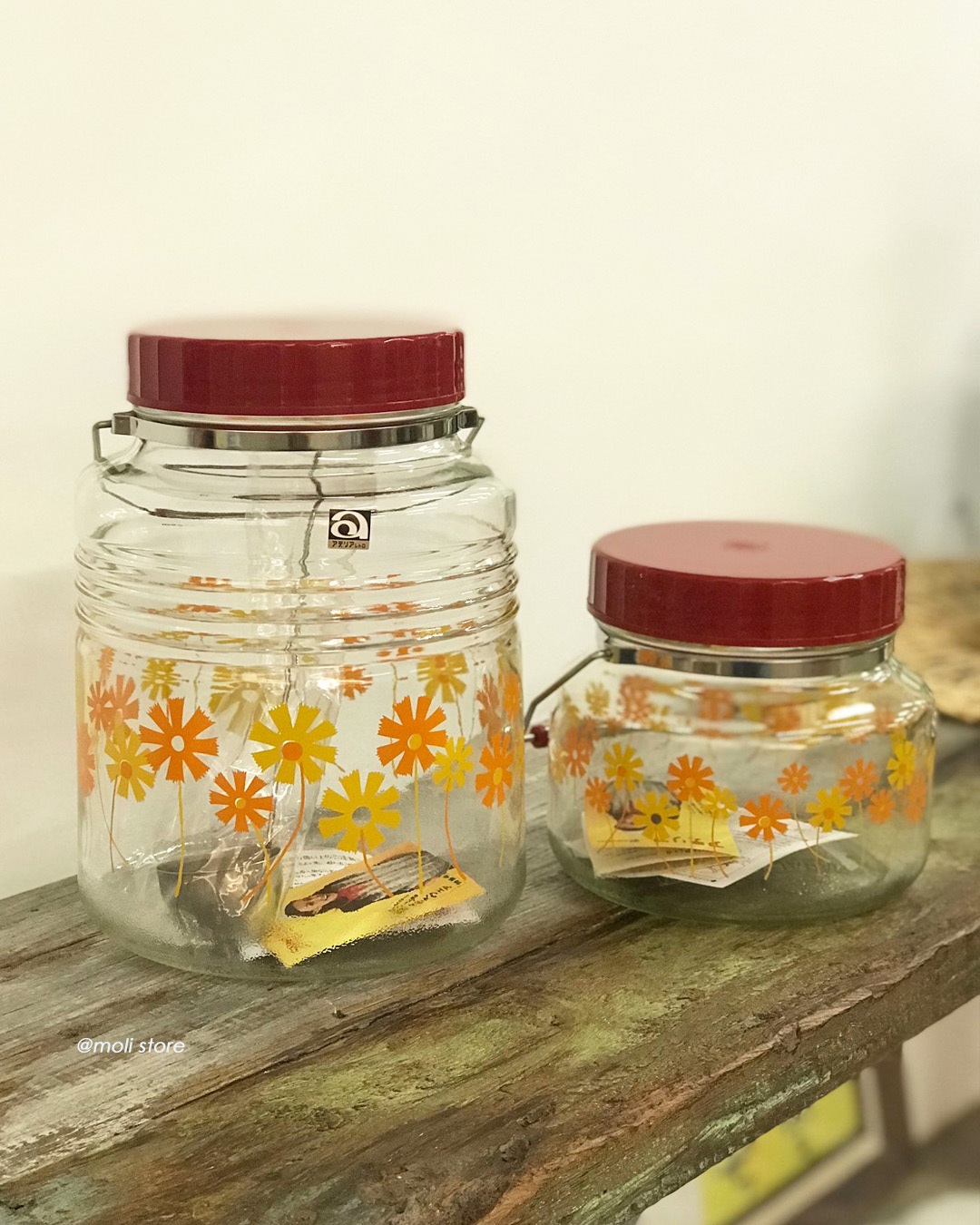 昭和復古 釀酒瓶 / 醃漬瓶1L 橘菊｜ADERIA