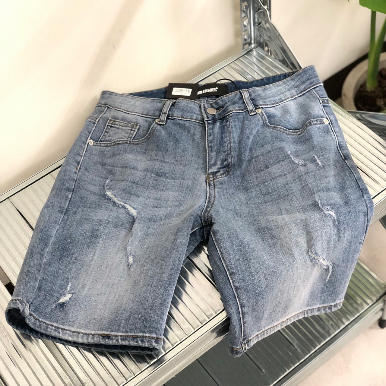 CROSSDENIM JEANSMAKERS 牛仔短褲 刀割破褲 丹寧 水洗 50011