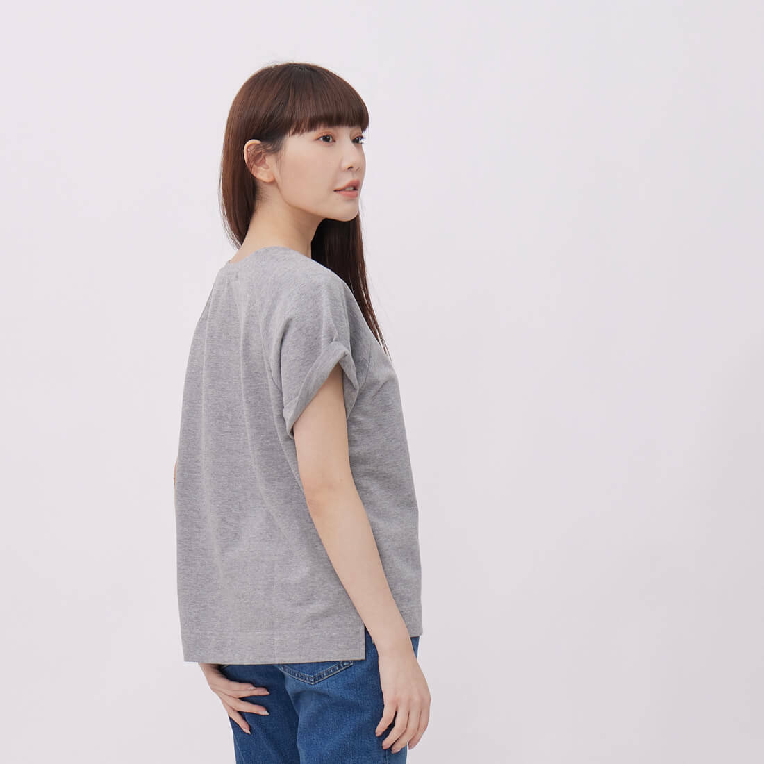 法國小毛圈寬版上衣/灰 Project007