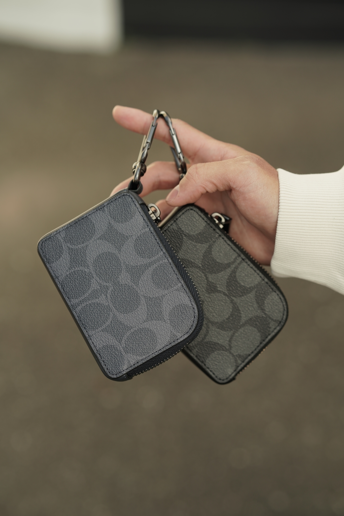 #現貨 日本連線 COACH 鑰匙扣 滿版 零錢包 鑰匙包 黑