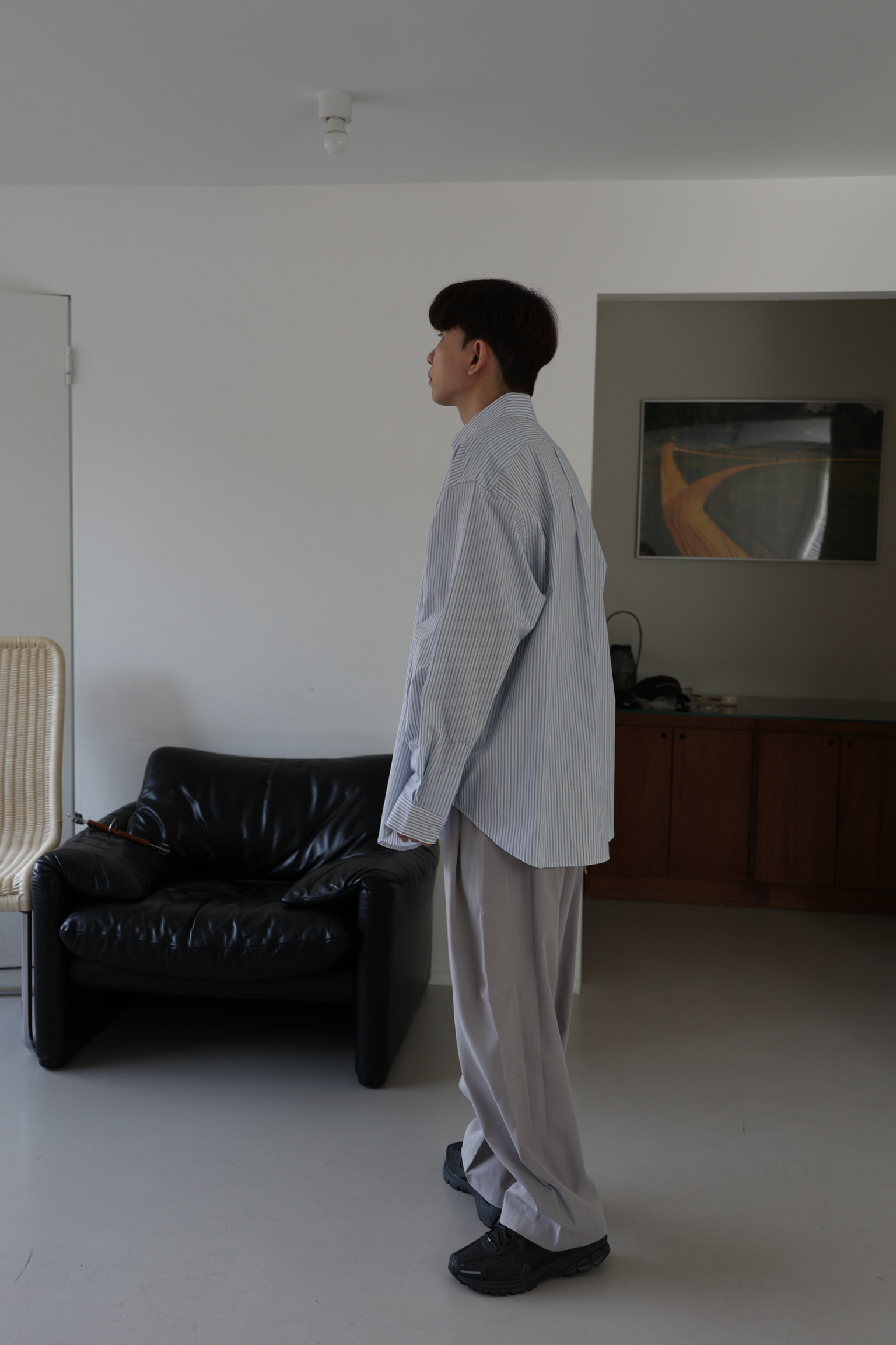 CMF訂製直條霧面寬鬆襯衫 （限量供應）