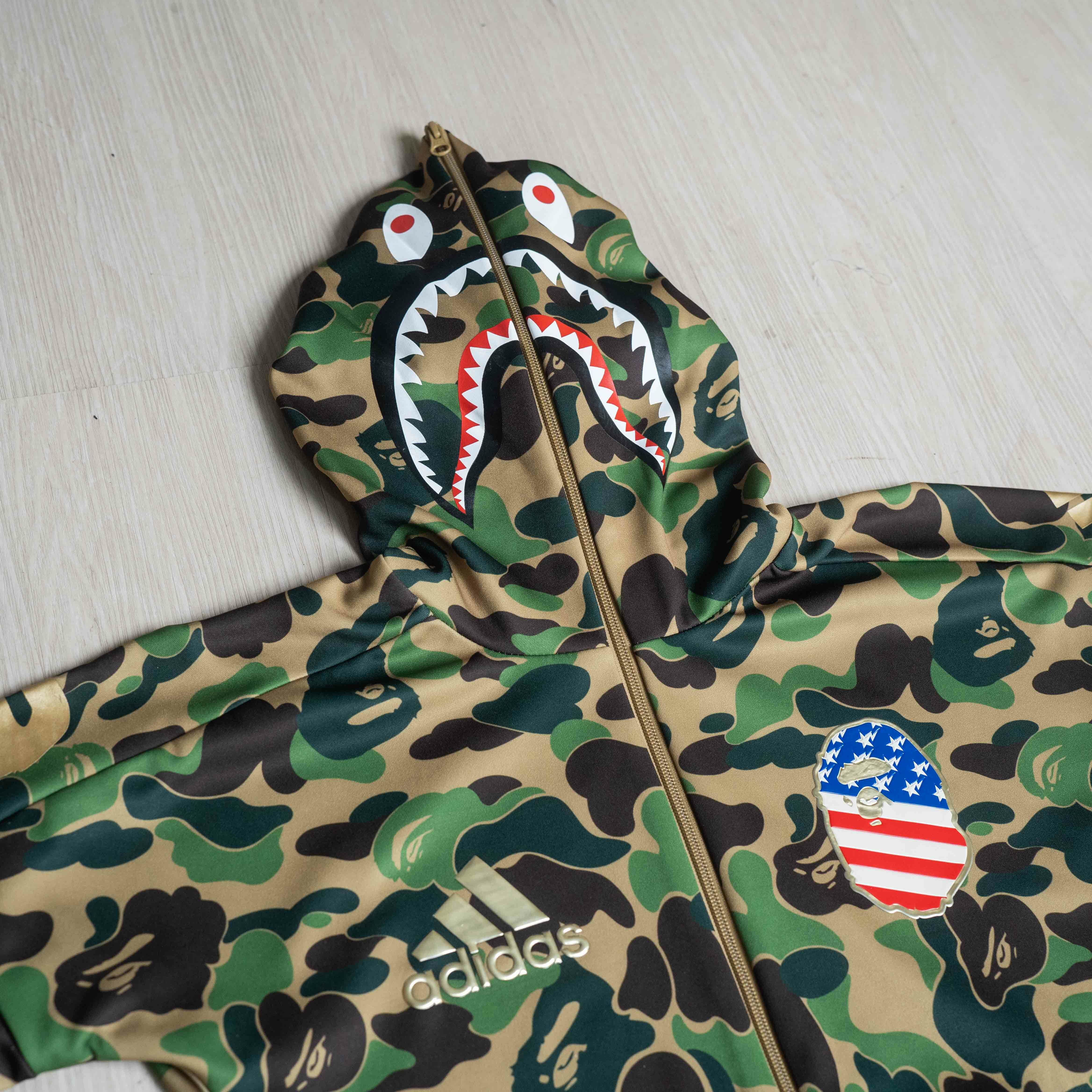 A BATHING APE BAPE ADIDAS ABC SHARK HOODIE JERSEY 連帽 鯊魚 外套 現貨