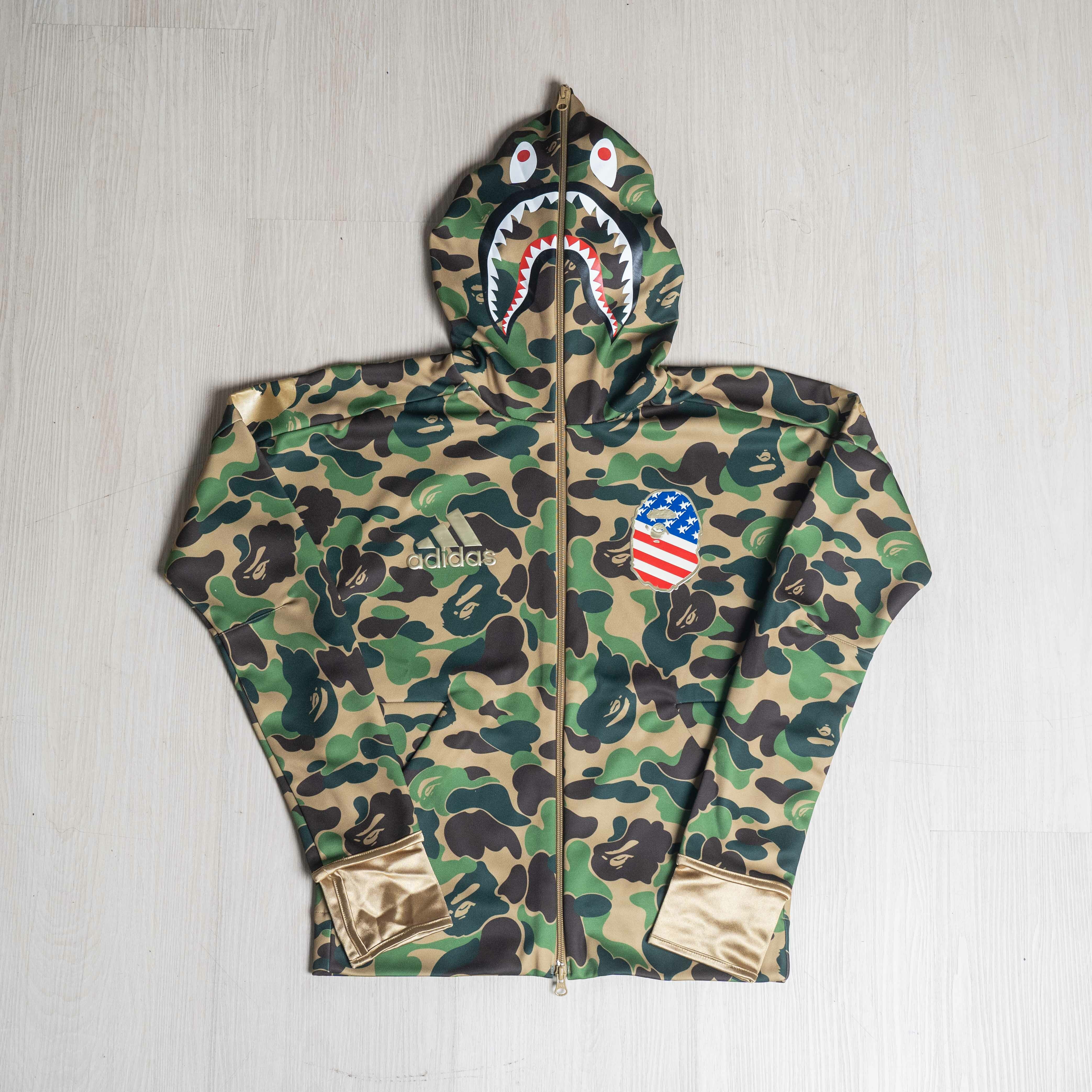 A BATHING APE BAPE ADIDAS ABC SHARK HOODIE JERSEY 連帽 鯊魚 外套 現貨